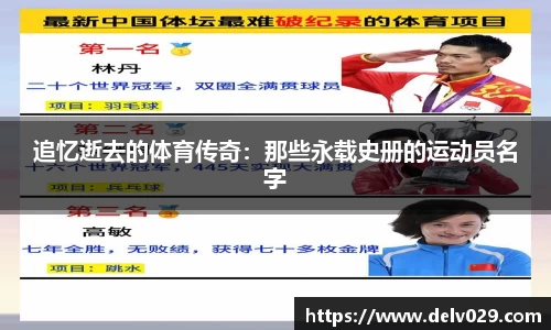 追忆逝去的体育传奇：那些永载史册的运动员名字