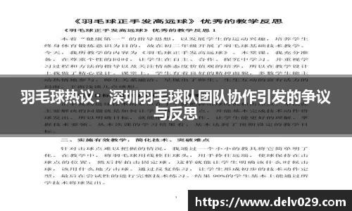 羽毛球热议：深圳羽毛球队团队协作引发的争议与反思