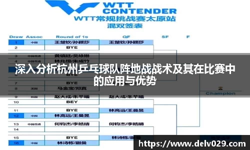 深入分析杭州乒乓球队阵地战战术及其在比赛中的应用与优势